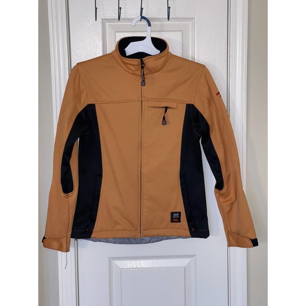 ICEWEAR Size Small Women’s Orange Black Full Zip Fleece Lined Softshell Jacket